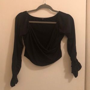 Off the shoulder black shirt